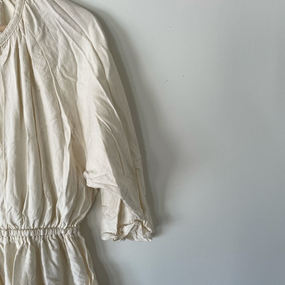 Zara TRF Midi Cream Dress Size Medium - Picture 2 of 11